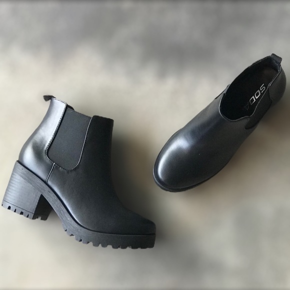 Size 10 Soda Jaber Black Lug Sole Combat Boot - Picture 4 of 10